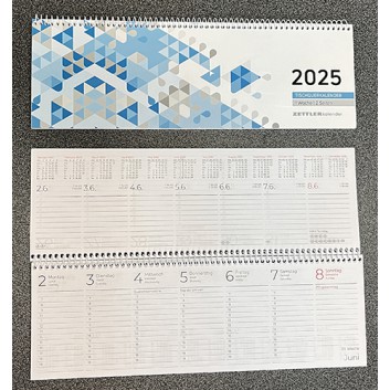  ZETTLER Tischquerkalender: 1 Woche = 2 Seiten; Deckkarton:blau-weiß / Druck:schwarz-rot; 29,6 x 9,9 cm; 1 Woche = 2 Seiten / 120 Seiten; 1160015 