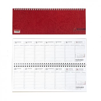  Glocken Tischquerkalender: 1 Woche = 1 Seite; Deckkarton:rot/ Druck:schwarz; 29,7 x 10,0 cm; 1 Woche = 1 Seite / 64 Seiten; 5071921207 