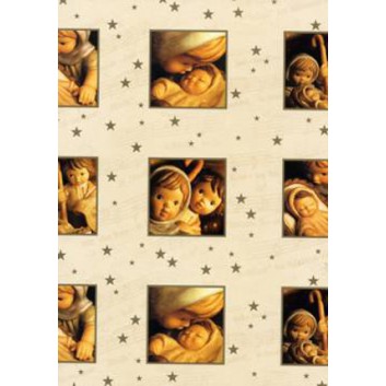  Horn Weihnachts-Geschenkpapier, Bogen; 50 x 70 cm; Josef, Maria und das Christuskind; creme-braun; 23-H6211; Exclusivpapier 