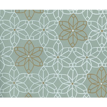  Weihnachts-Geschenkpapier, Großrolle; 50 cm x 200 m / 70 cm x 200 m; Grafikmotiv: symetrische Blüten; weiß-gold auf grau; 79711 