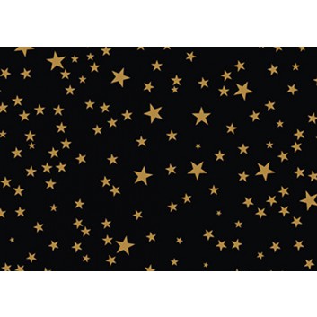  Braun & Company Weihnachts-Geschenkpapier, Deluxe; 70 cm x 2 m; Sterne; schwarz-gold; 26610; Papier; Röllchen auf 34mm-Papphülse; ca. 70 g/qm 