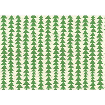  Braun & Company Graspapier-Weihnachtspapier; 70 cm x 1,5 m; Modern Forest (Tannenbäume); grün auf natur; 22604; Graspapier; Röllchen; ca. 80 g/qm 