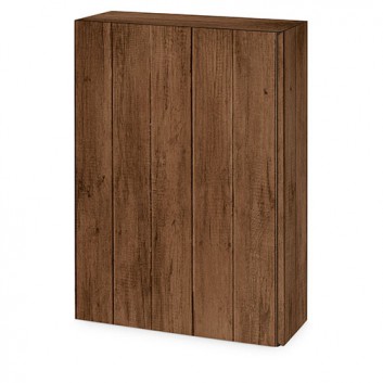  Präsent-Flaschenkarton für Postversand; für 3 Flaschen; Country: Holzoptik - Vintagelook; dunkelbraun;innen: unbedruckt naturbraun 