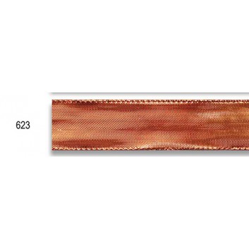  Präsent Geschenkband mit Drahtkante - Preishit; 40 mm x 20 m; Devon: Standard-Metallic, uni; kupfer; # 142 40 20-623; Metallicband; mit Drahtkante 