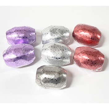  Präsent Weihnachts-Ringelband-Ei; 10 mm x 20 m; Starlight (Sternchen Ton-in-Ton); sortiert - keine Farbauswahl; 645 1 101; Polyband; -Restbestand- 