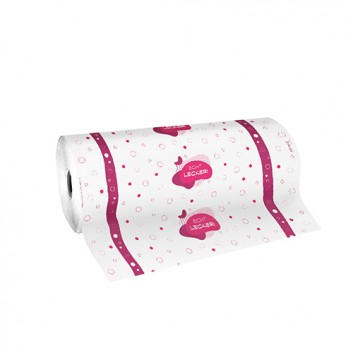  Brot-/Konditorseide, -Echt Lecker-; Breite: 50 cm; Echt lecker; weiß-bordeaux; ca. 35 g/qm; Kraftpapier weiß 