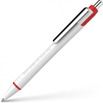  Schneider Xite BioPen Druckkugelschreiber; weiß; rot; XB; Gehäuse aus 70% biobasiertem-Kunststoff; Stahlclip und Metalldrücker; Mine: Slider 710 XB 
