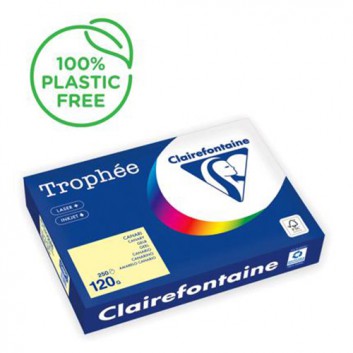  Clairefontaine Trophée Color Office-Papier; gelb; DIN A4; 120 g/qm; matt; Inkjet - und Laserdrucker; hervorragende Laufeigenschaft 