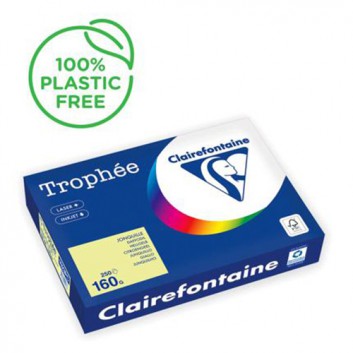  Clairefontaine Trophée Color Office-Papier; hellgelb; DIN A4; 160 g/qm; matt; Inkjet - und Laserdrucker; hervorragende Laufeigenschaft 