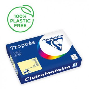  Clairefontaine Trophée Color Office-Papier; gelb; DIN A4; 160 g/qm; matt; Inkjet - und Laserdrucker; hervorragende Laufeigenschaft 