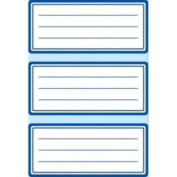  HERMA Buchetiketten; 76 x 35 mm; weiß mit blauem Rand und Linien; Papier; permanent haftend; zum Beschriften mit allen Schreibgeräten; 9 Etiketten 