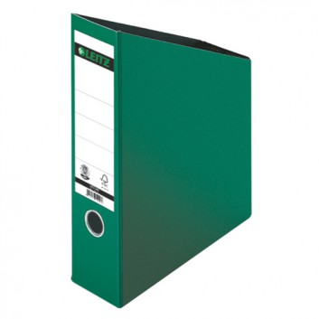  LEITZ Stehsammler; grün; 80 x 245 x 320 mm (B x T x H); Fassungsvermögen: 76 mm; mit Rückenschild und Griffloch; Hartpappe (RC); DIN A4/C4 