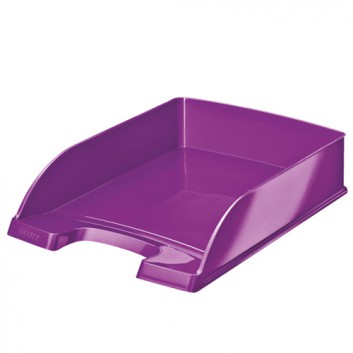  LEITZ Briefkorb Plus; violett metallic; 255 x 70 x 360 mm (B x H x T); mit Greifausschnitt; mehrfach übereinander stapelbar; Polystyrol (PS) 